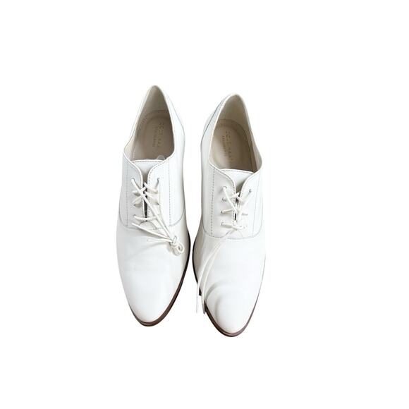 Cole Haan Shoes Womens Size 8.5 Cream White Oxfords Lace Preppy Modern Classic - Picture 6 of 9